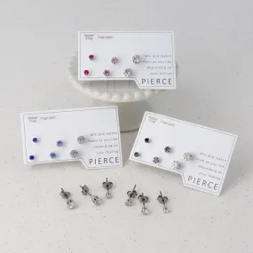 Stone Stud Earring Set