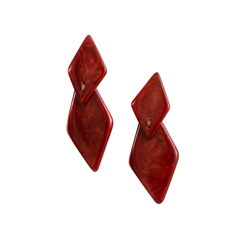Tagua Women's Burgundy Trudy Earrings