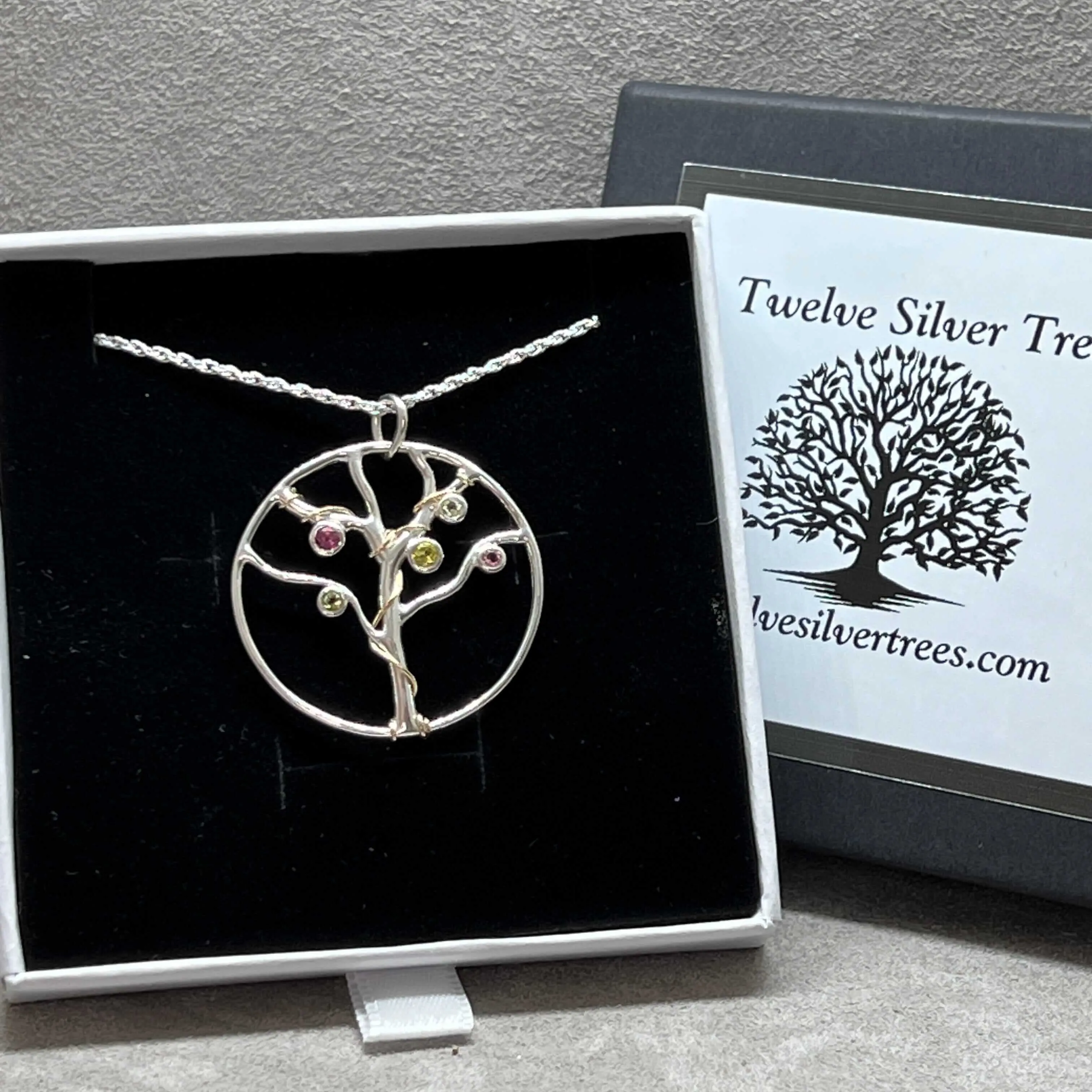 Tourmaline Tree Of Life Sterling Silver Pendant
