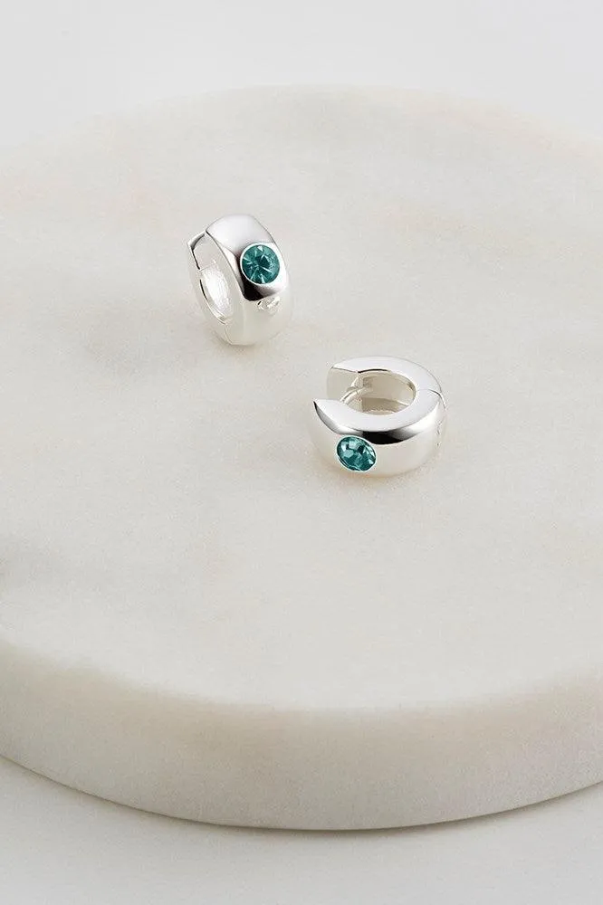 Victoria Huggie Silver - Sea