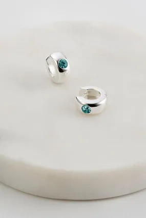 Victoria Huggie Silver - Sea